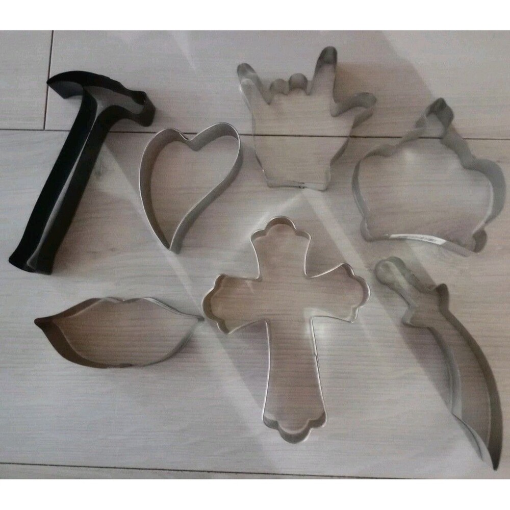 Lot of 7 Metal Cookie Cutters For Baking, Crafts, Resin Art, New